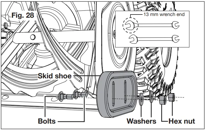SNOW JOE iON100V-24SB Cordless Snow Blower - Skid Shoes