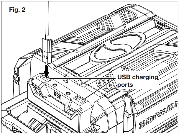 SNOW JOE iON100V-24SB Cordless Snow Blower - USB charging
