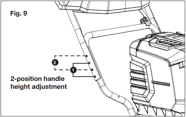 SNOW JOE iON100V-24SB Cordless Snow Blower - height adjustment