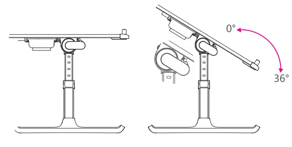 Aluratek ACT02F Adjustable Non Slip Laptop Stand or Table with Drawer and Book Holder - Tilt Adjustment