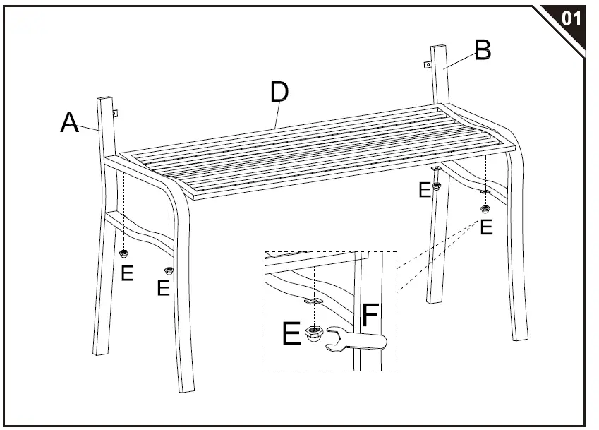 Outsunny-84B-283-2-Seater-Metal-Frame-Bench-FIG- (3)