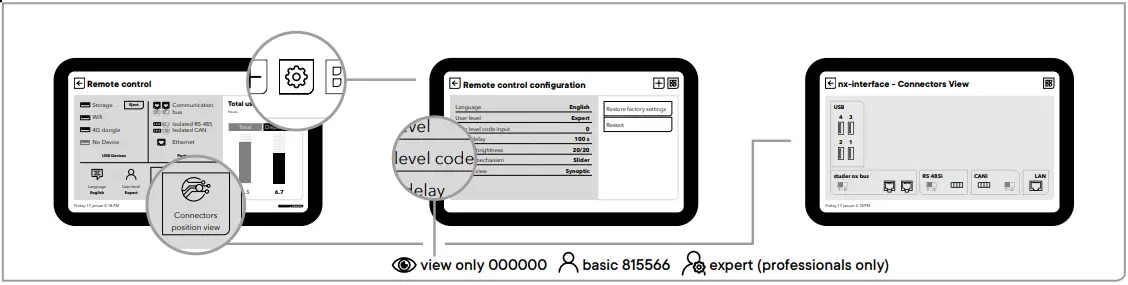 STUDER NX3 16000 48 Next3 Inverter - Remote control settings