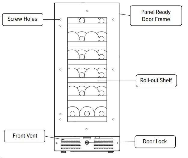 Landmark L3015UI1 15 Inch Undercounter Single Zone Series - PARTS IDENTIFICATION