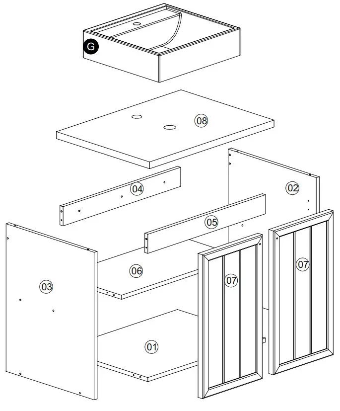mgm ALURE 60 CM Bathroom Cabinet