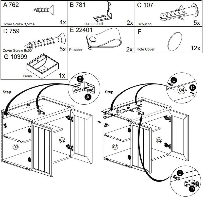 mgm ALURE 60 CM Bathroom Cabinet - fig 2