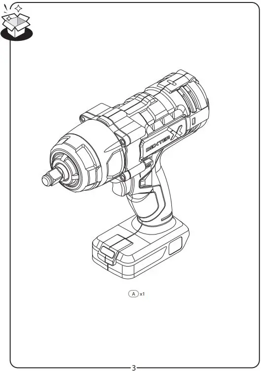 DEXTER 20VIW2-350.1 Cordless Impact Wrench Tool-FIG1