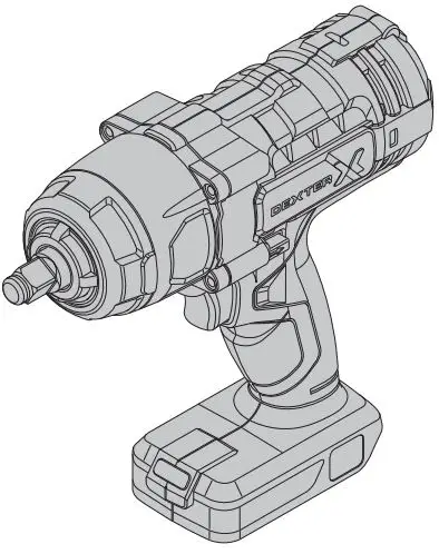 DEXTER 20VIW2-350.1 Cordless Impact Wrench Tool-PRODUCT