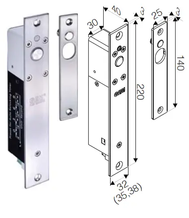 GIANNI INDUSTRIES INC EB220N-NDB-NDS Electric Dropbolts - Surface Mount