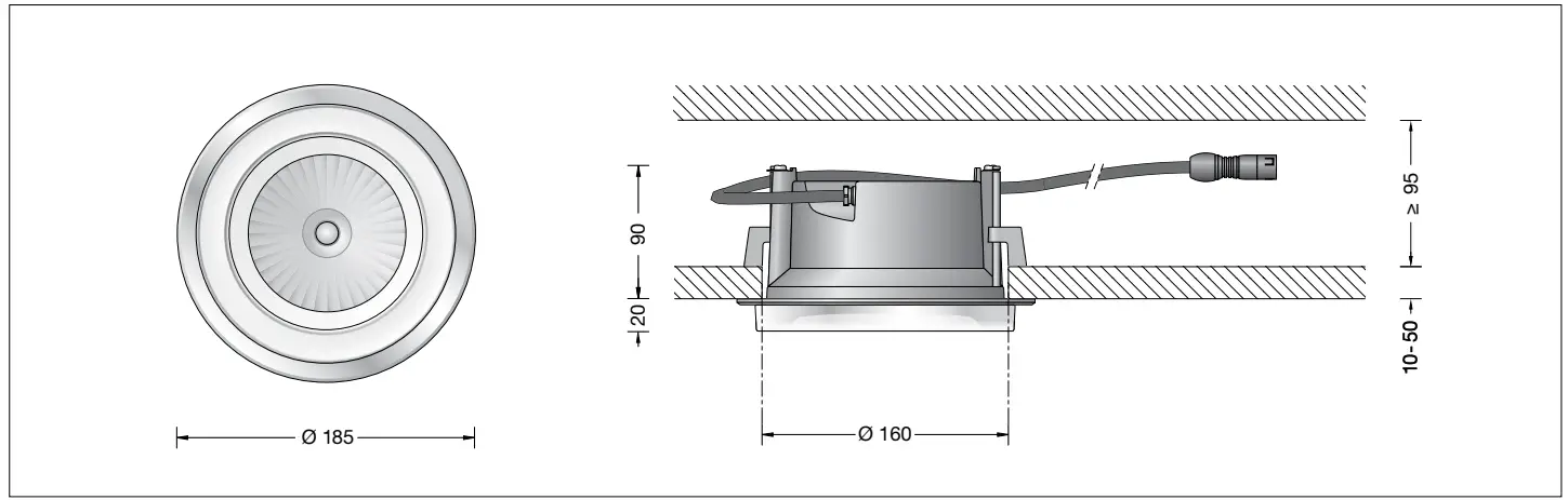 BEGA 50004 1 Recessed Ceiling Downlight 