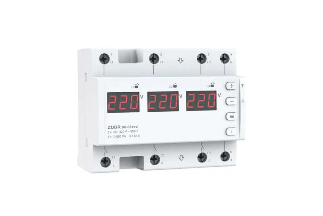 Zubr D6-63 Red Оvervoltage Protection Voltage Relay Instruction Manual