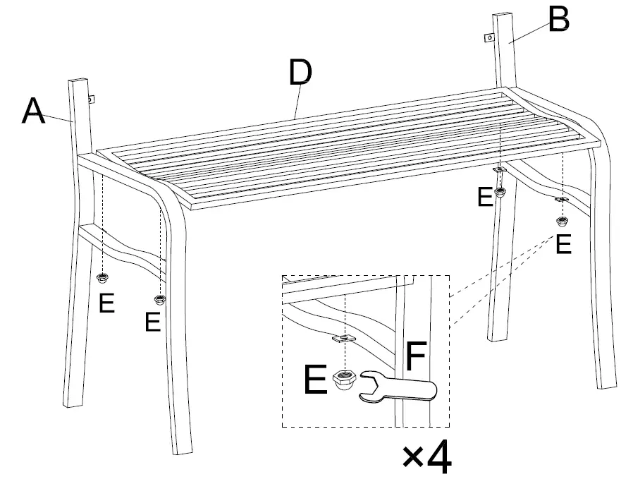 Outsunny-84B-284-2-Seater-Metal-Frame-Bench-FIG-3