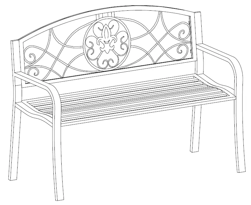 Outsunny-84B-284-2-Seater-Metal-Frame-Bench-FIG-5