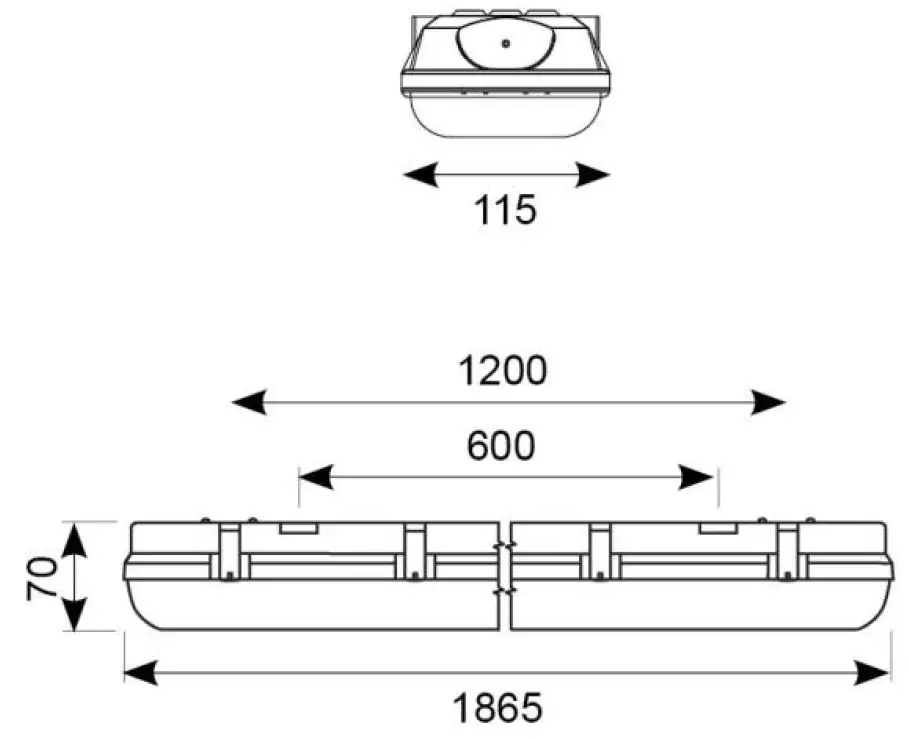 Ansell ATORPLED2X6 Tornado IP65 78W 8200lm 4000K 1865mm Non-Corrosive LED Batten 1