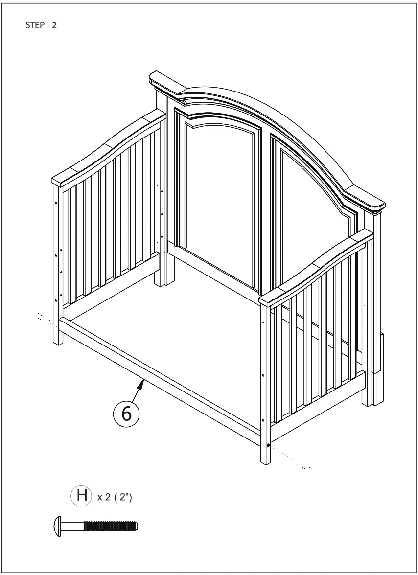 evolur AI-905-00 Westbury 5 In 1 Convertible Crib - ASSEMBLY 3
