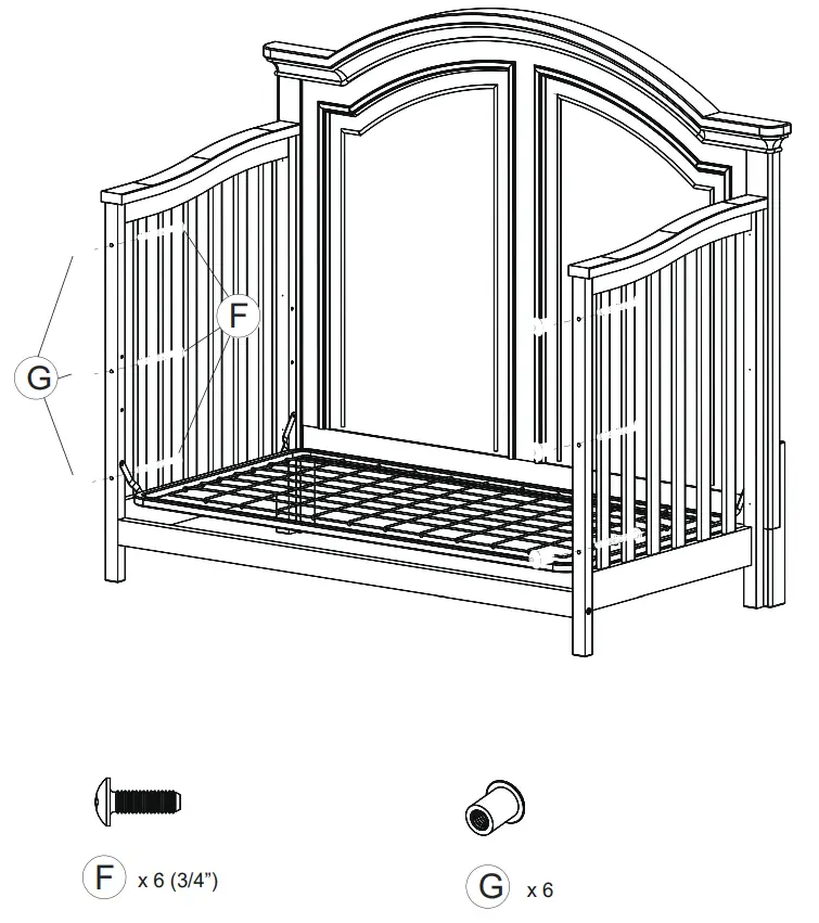 evolur AI-905-00 Westbury 5 In 1 Convertible Crib - ASSEMBLY 7