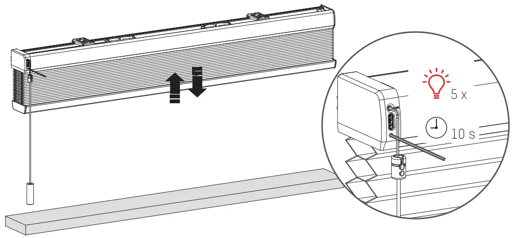 MOTIONBLINDS CM 08 E Honeycom Blind - Reset the connection