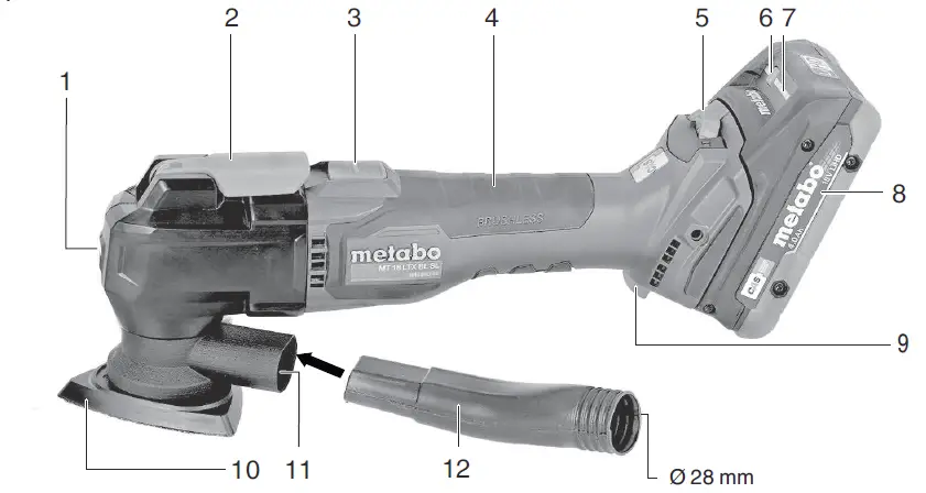 metabo MT 18 LTX BL Q SL Cordless Multi Tool Kit 1