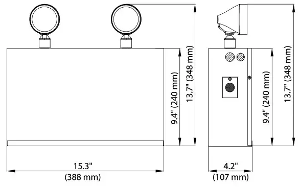 Mircom EL 7064S Emergency Battery Backup Unit - Technical Drawing
