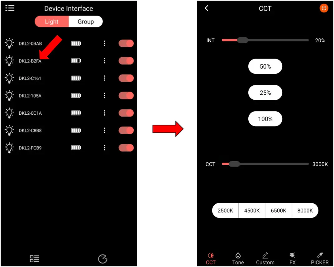 SIRUI C150 Blaze Series LED Monolight - Device Interface