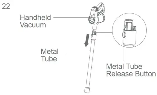 FIG 21 Disassemble the Handheld Vacuum Cleaner and Metal Tube