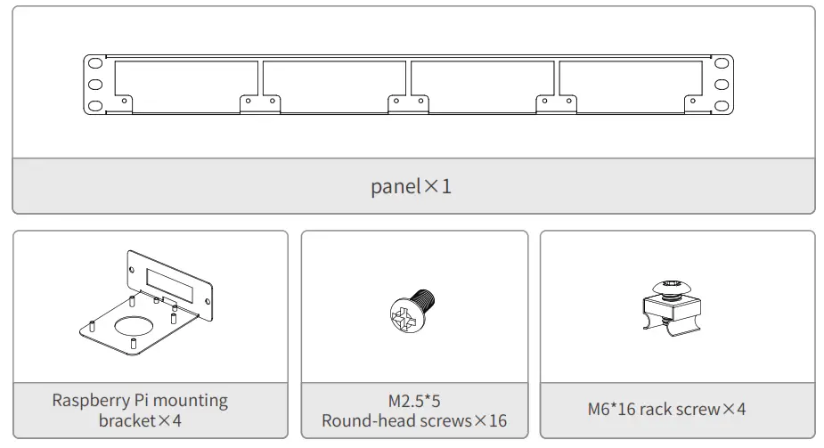 UCTRONICS U6195 Front Removable Raspberry Pi 1U Rack Mount - Assembly1