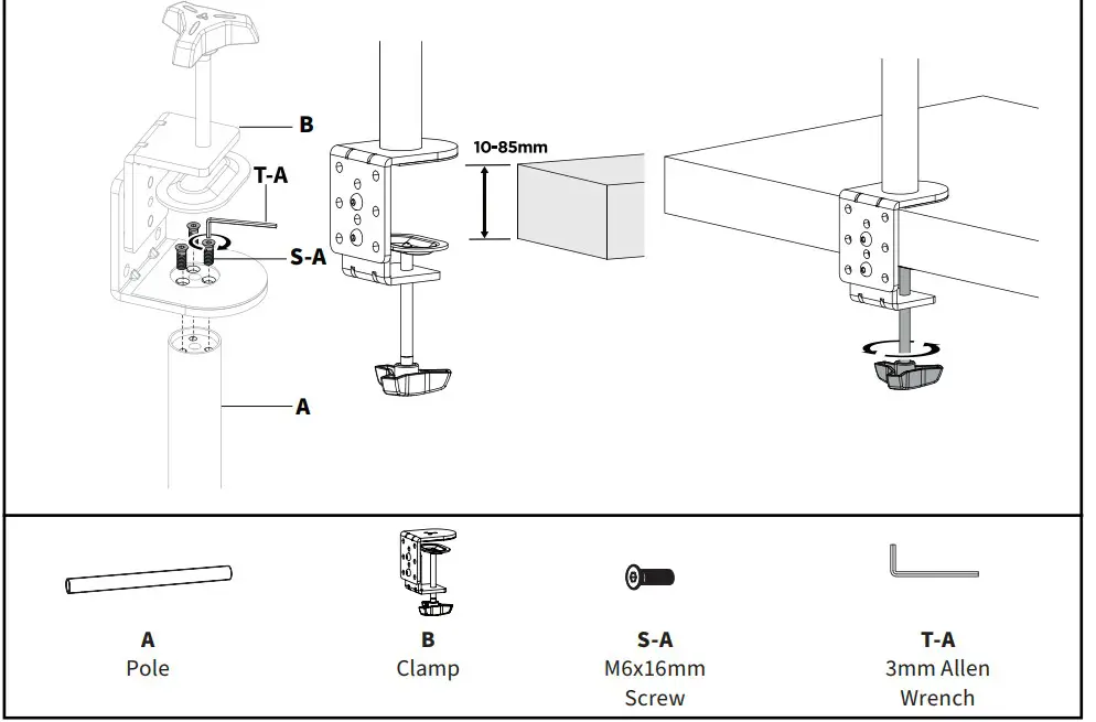 V I V O STAND-V002 W WD Steel Dual Monitor Desk Mount - ASSEMBLY STEPS 2