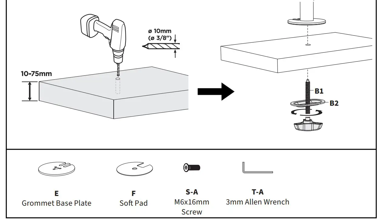 V I V O STAND-V002 W WD Steel Dual Monitor Desk Mount - ASSEMBLY STEPS 5