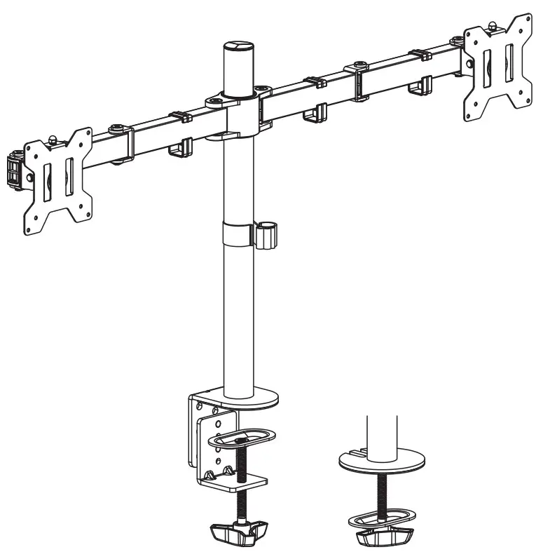 V I V O STAND-V002 W WD Steel Dual Monitor Desk Mount