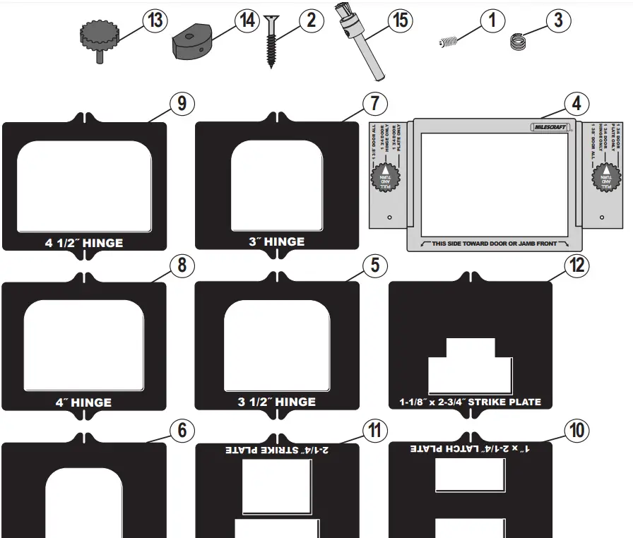 MILESCRAFT 1213 Hinge Mate 300 Complete Door Hinge Installation Kit - Steel Template Frame 5