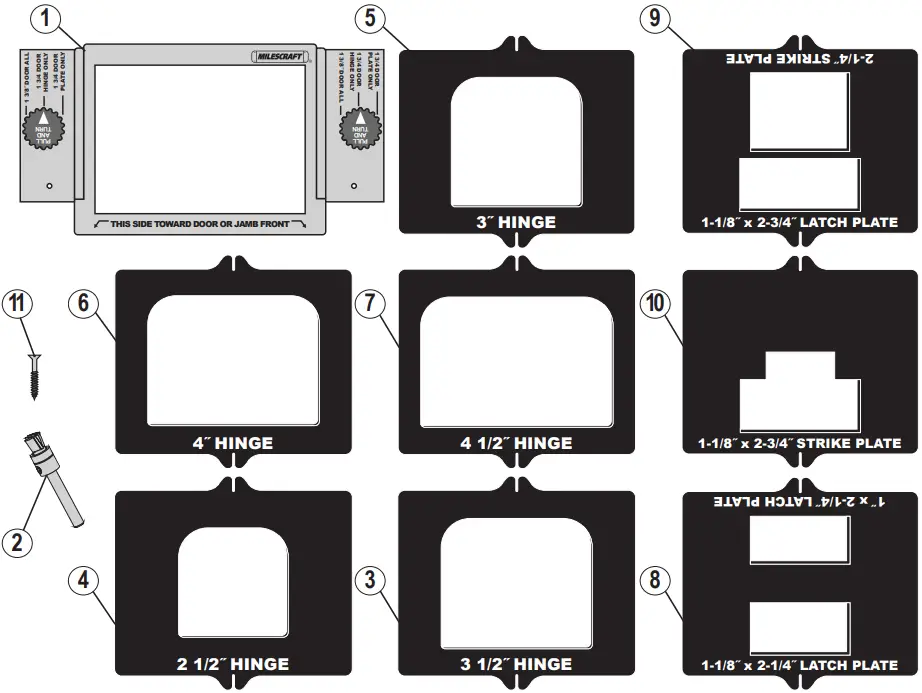 MILESCRAFT 1213 Hinge Mate 300 Complete Door Hinge Installation Kit - Steel Template Frame