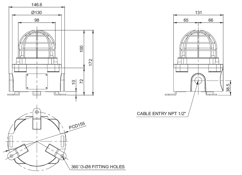 QLIGHT-QNES-Explosion-Proof-LED-Signal-Warning-Light-and-Electric-Sounder-fig-4