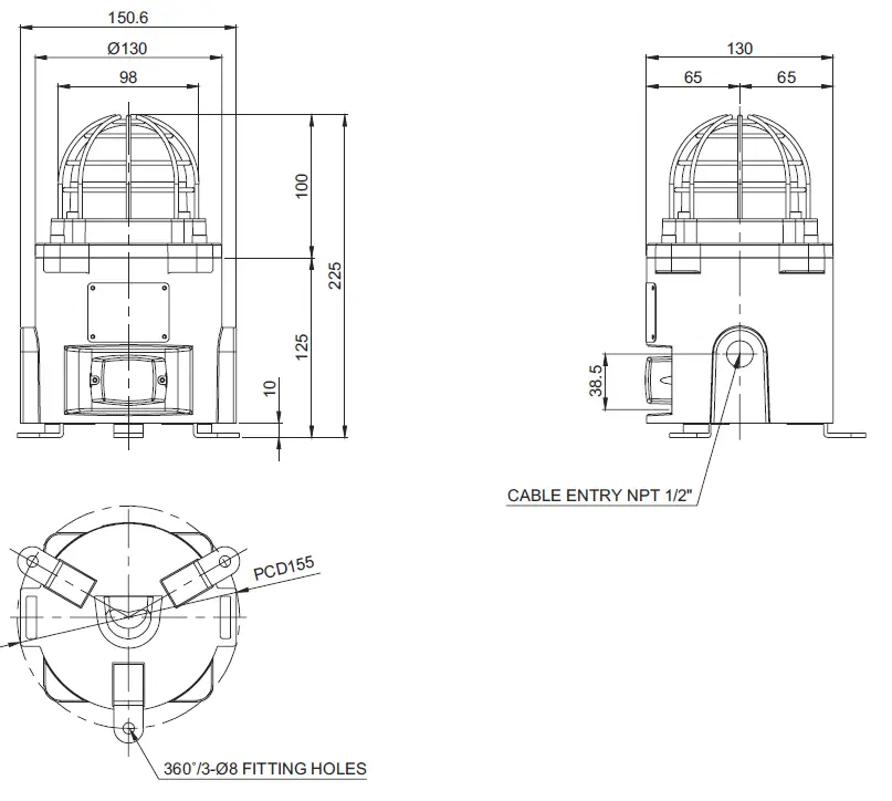 QLIGHT-QNES-Explosion-Proof-LED-Signal-Warning-Light-and-Electric-Sounder-fig-5