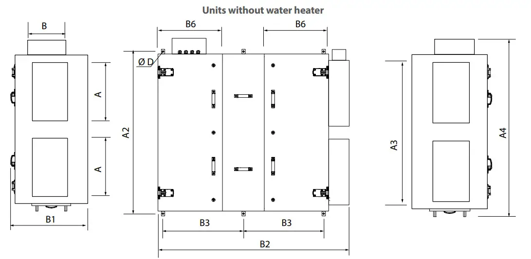 VENTS-US Airvents RP Air Handling Unit - dimension 1