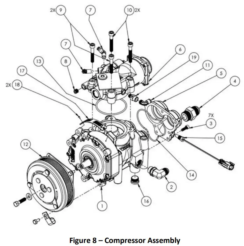 VMAC A24113 OEM Compressor Mount Package for CR70 - Compressor Assembly