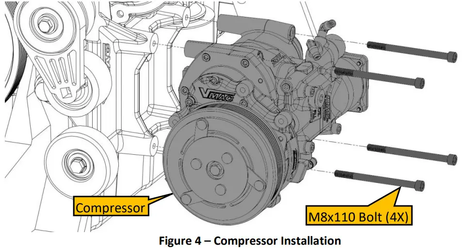 VMAC A24113 OEM Compressor Mount Package for CR70 - Compressor Installation