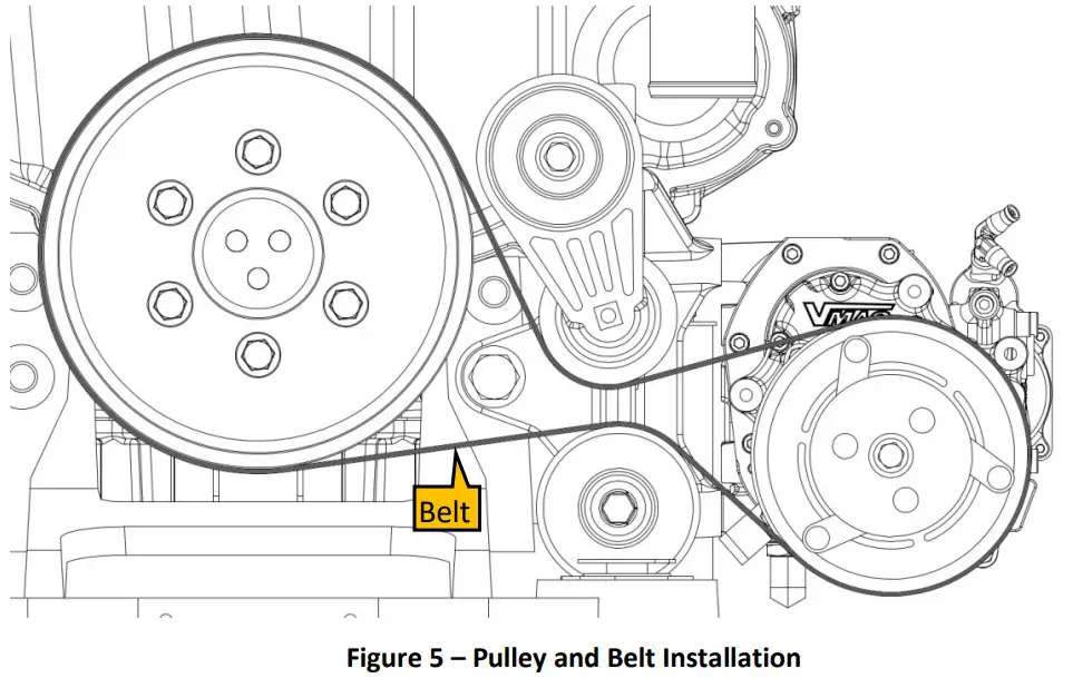 VMAC A24113 OEM Compressor Mount Package for CR70 - Pulley and Belt