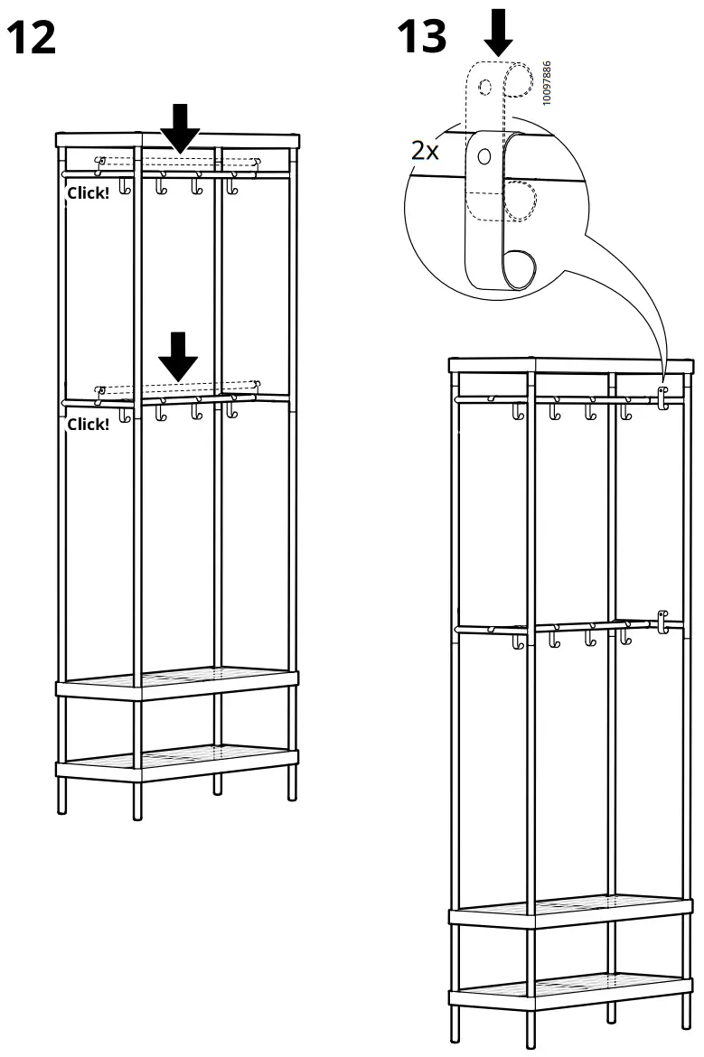IKEA MACKAPAR Coat Rack with Shoe Storage Unit - Assembly 7