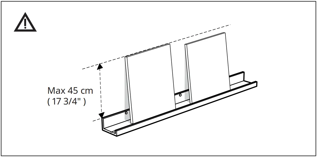 IKEA MOSSLANDA Picture Ledge Pale Pink - Dimension