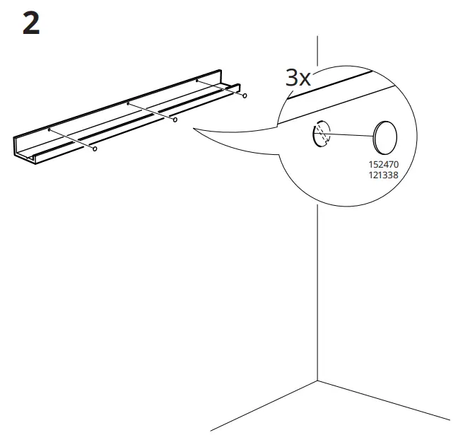 IKEA MOSSLANDA Picture Ledge Pale Pink - Munting 1