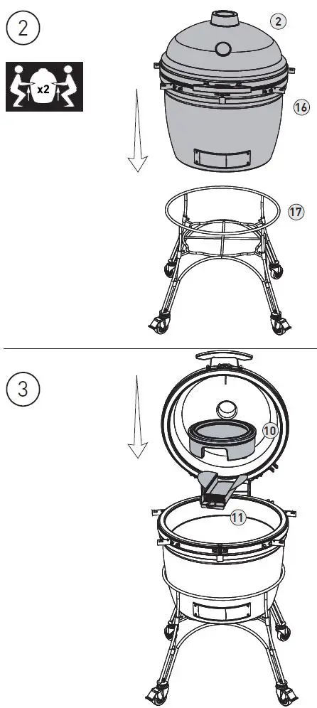 KAMADO JOE-BJ24RHC-Big-Joe-II-24-Inch-Charcoal-Grill-3