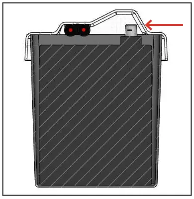Old Town Sportsman Low Profile Battery Box - BATTERY ORIENTATION