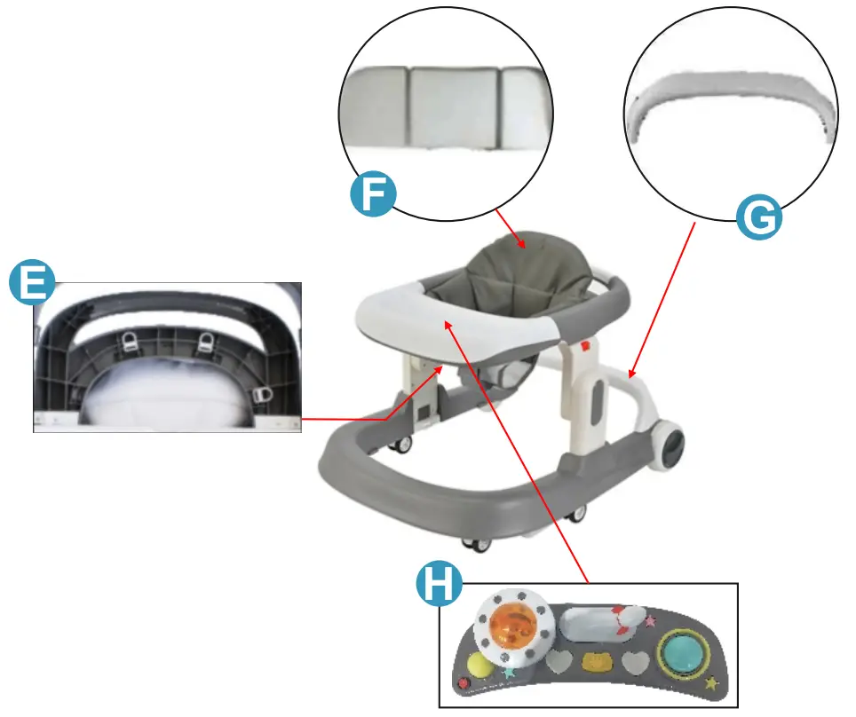 Bebe Stars Baby Walker 2in1 Robot Galaxy - INSTALLATION1