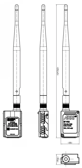 ARRI RF-EMIP Radio Modules - Dimensions
