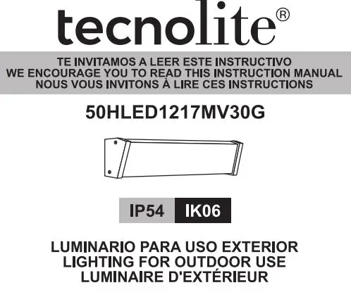 tecnolite 50HLED1217MV Wall Mounted LED Exterior Lamp Instruction Manual