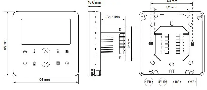 Honeywell TR80 Wall Module Instruction Manual - DIMENSIONS