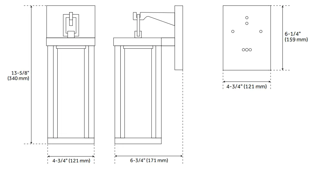 SIGNATURE HARDWARE 944718 Topping Outdoor Entrance Wall Sconce Single LED Light - Fig 1