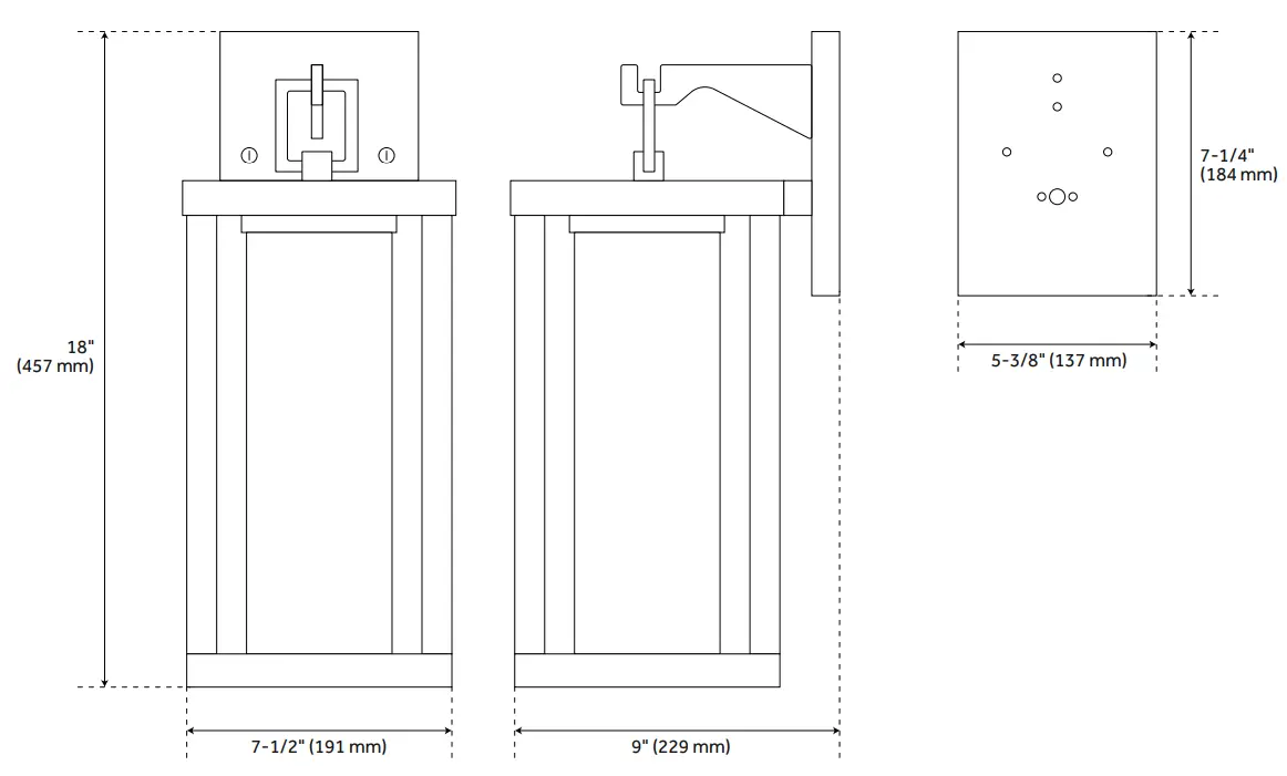 SIGNATURE HARDWARE 944718 Topping Outdoor Entrance Wall Sconce Single LED Light - Fig 3