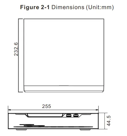 SUNELL SN-NVRxxxxE1 1HDD NVR Network Video Recorder - Dimensions