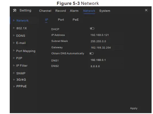 SUNELL SN-NVRxxxxE1 1HDD NVR Network Video Recorder - Network