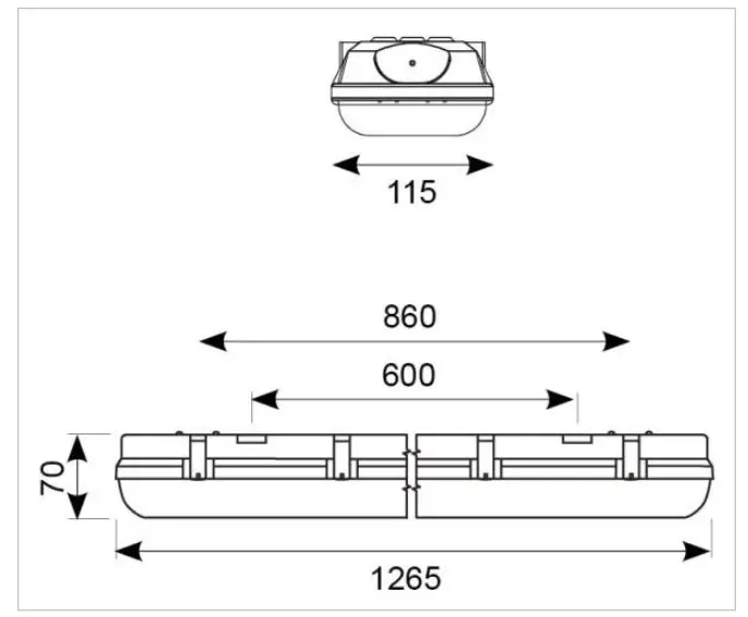Ansell ATORPLED2X4-M3 Ultra Slim IP65 LED NCF Linear